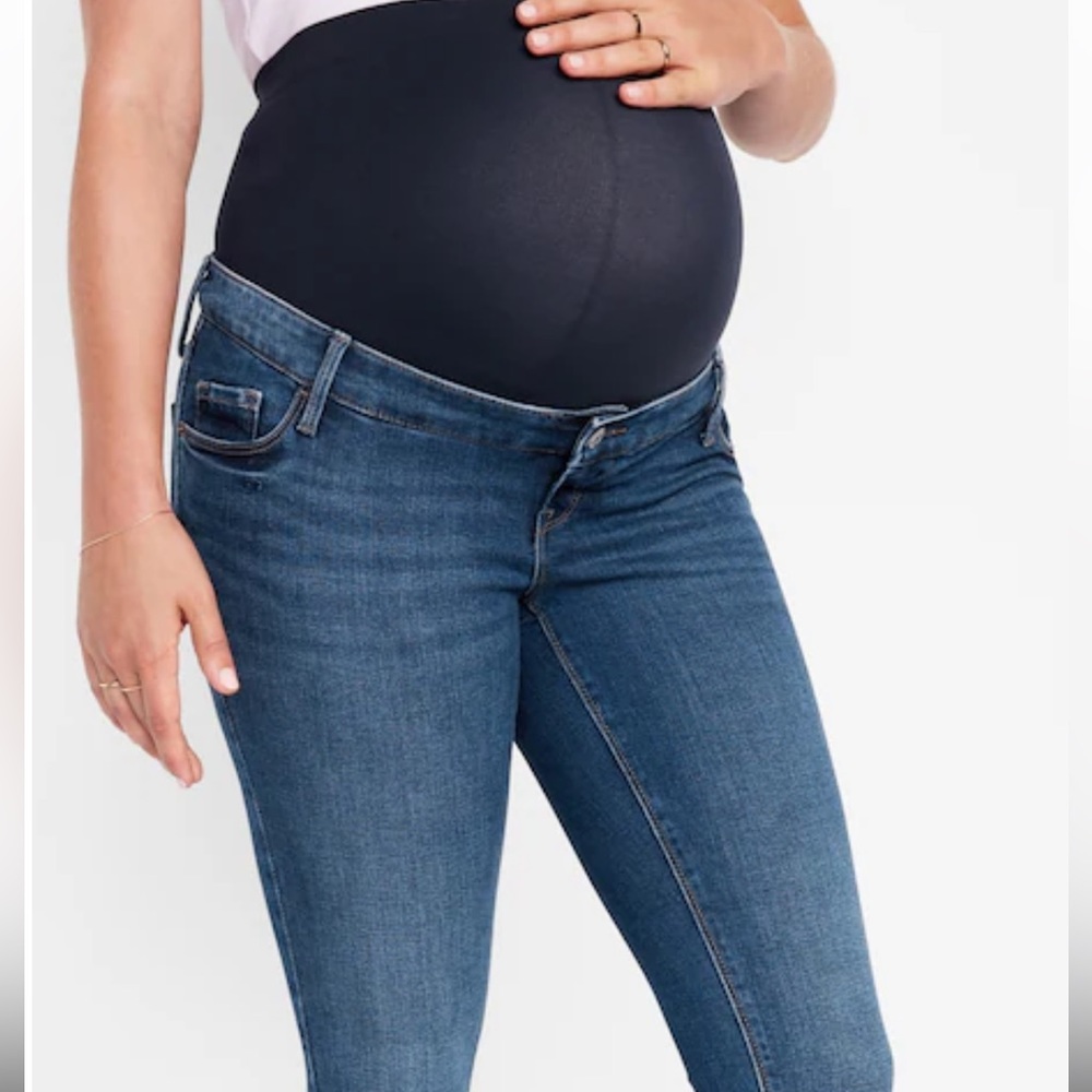 NEW Maternity Full Panel Skinny Side-Split Jeans